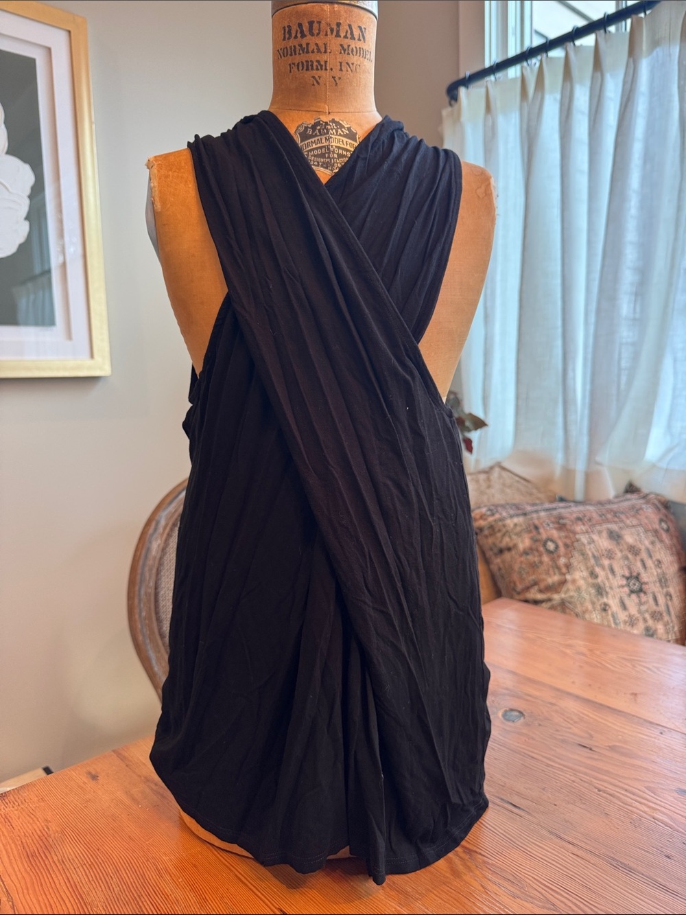 Michael Stars Black Sleeveless Tunic with Low Back date night one size